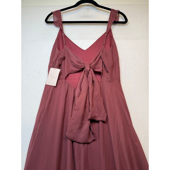 Birdy Grey Doris Chiffon Dress, Rosewood, Large, Wedding, Bridesmaid New! - Picture 4 of 8
